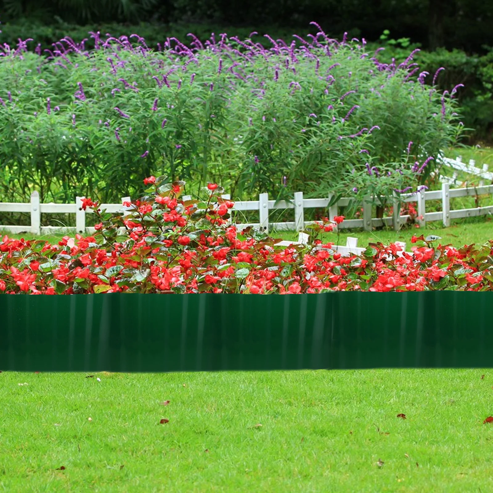 

1 Roll Fence Border Outdoor Lawn Edging Plastic Yard Fence Decorative Garden Fencing Barrier Wave Lawn Edging