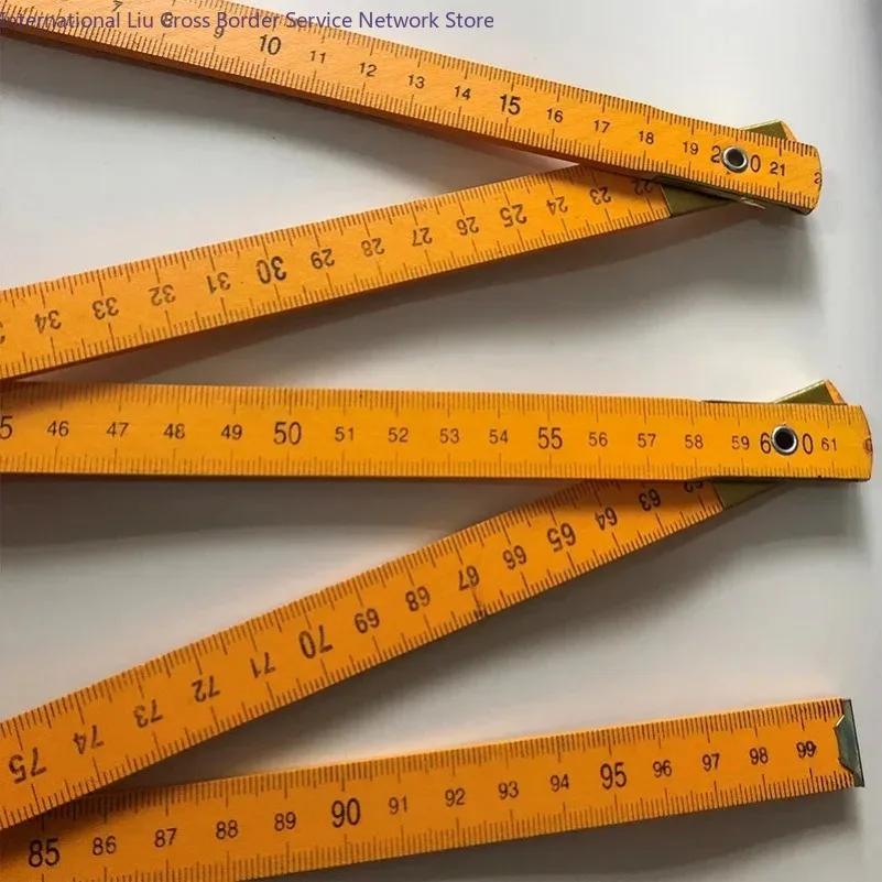 Folding Ruler 1M Long Wooden Composite Foldable Ruler Measuring Tools Perfect for Carpenters,