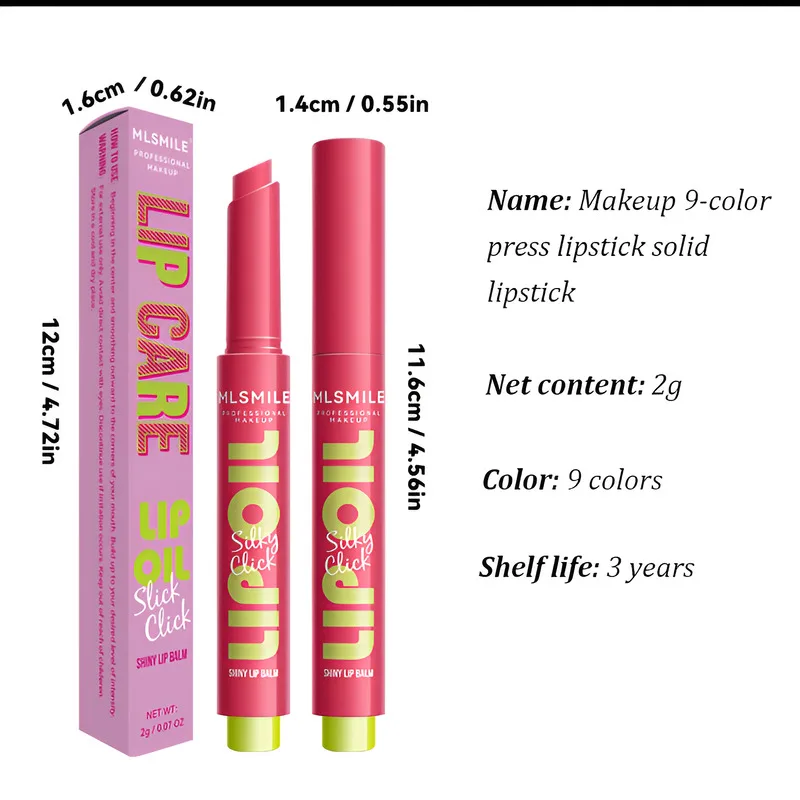 multi-color Silky Lip Gloss Hydrating with Radiant Lip Care Mirror HIGH-Shine Effortless Press Long-Lasting SEXY