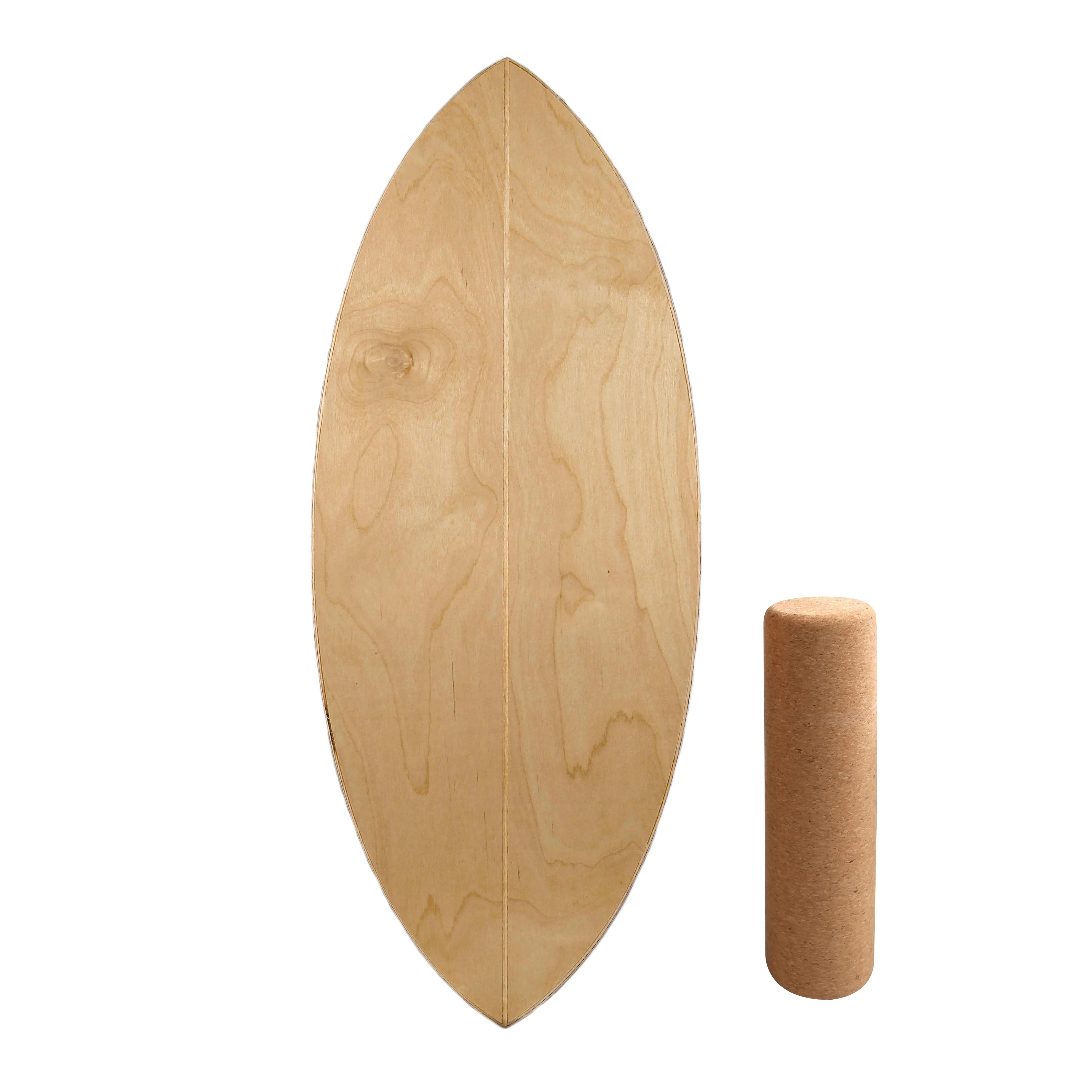 

Eco-Friendly Natural Maple and Cork Anti-slip Slant Board Lightly Processed Portable Home Exercise Skate Training Balance Board