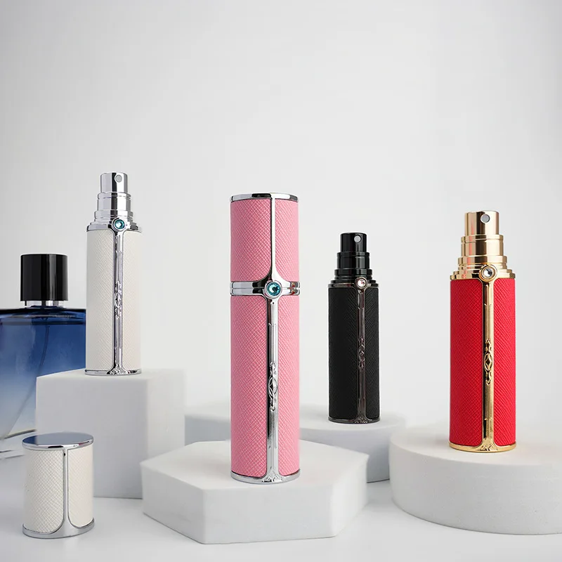 10ml Luxury Portable Mini Travel High-end Leather Perfume Bottle Bottom-fill Bottle Straight Charge Small Perfume Atomizer 1PC
