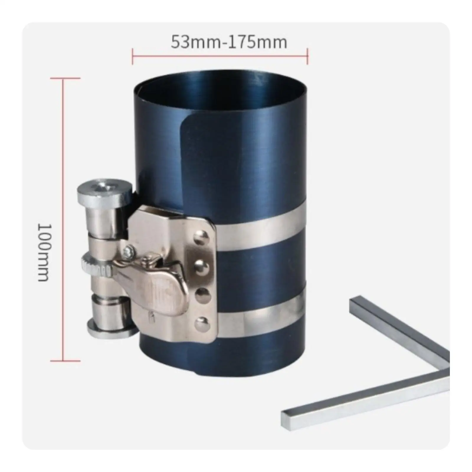 Engine Piston Compressor Tool Diesel Cylinder Ring Installer 53-175mm Heat Treated 65mn Steel for Garage Workshop