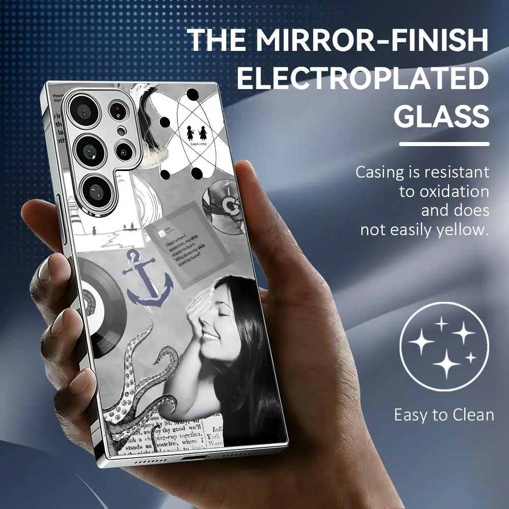 G-Gigi P-Perez Fashion Phone Case For Samsung Galaxy S25 S24 S23 Ultra Electroplated Metal Frame Shockproof Cover Phone Case