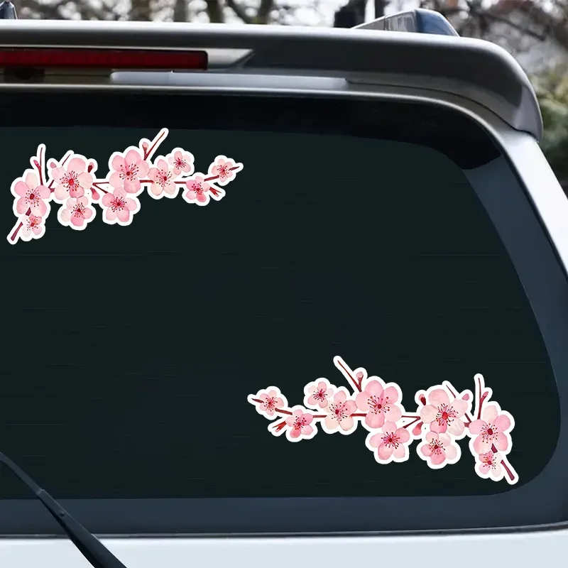 Cherry Blossom Branch Matte Waterproof Self-adhesive Vinyl Sticker Decal For Car Window Laptop Phone Decor