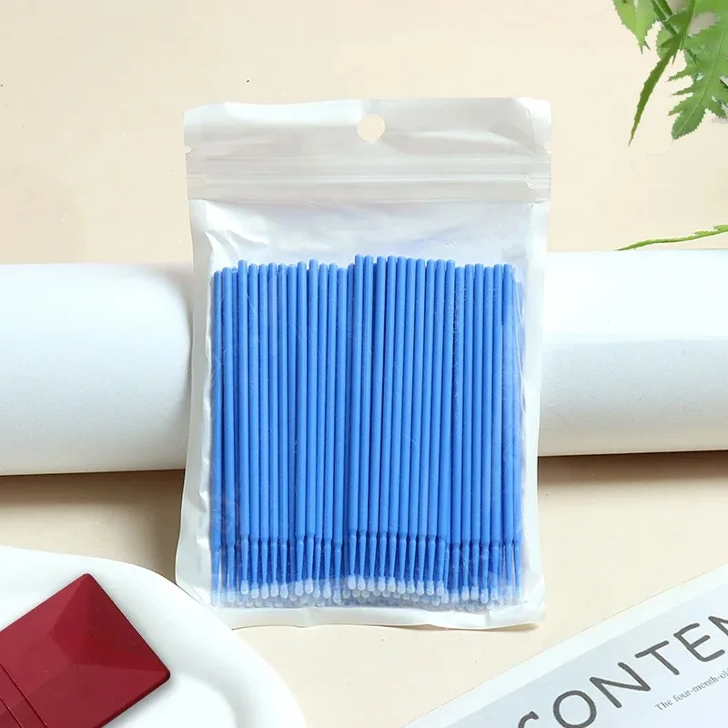 100/300/500 Pcs Nano Cotton Swab for Makeup Makeup Removal Beautiful Eyelashes Embroidery Disposable Plastic Cleaning Stick