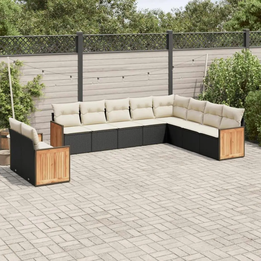 

Cozy Outdoor Garden Sofa Set in Black and Cream White Stylish Patio Furniture for Relaxing Comfort