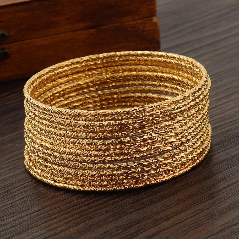 15PCS Arany plated bangles Abesszin afriky Csináltatás Arany színben bangles számára Nők afro Ara esküvői Karcsat ékszer ajándékok