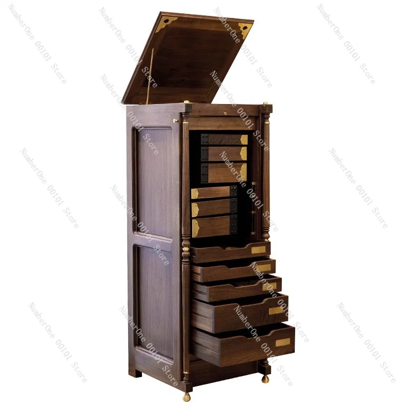 North American black walnut floor-standing tea set and cup storage cabinet,modern light luxury dental cabinet sideboard display
