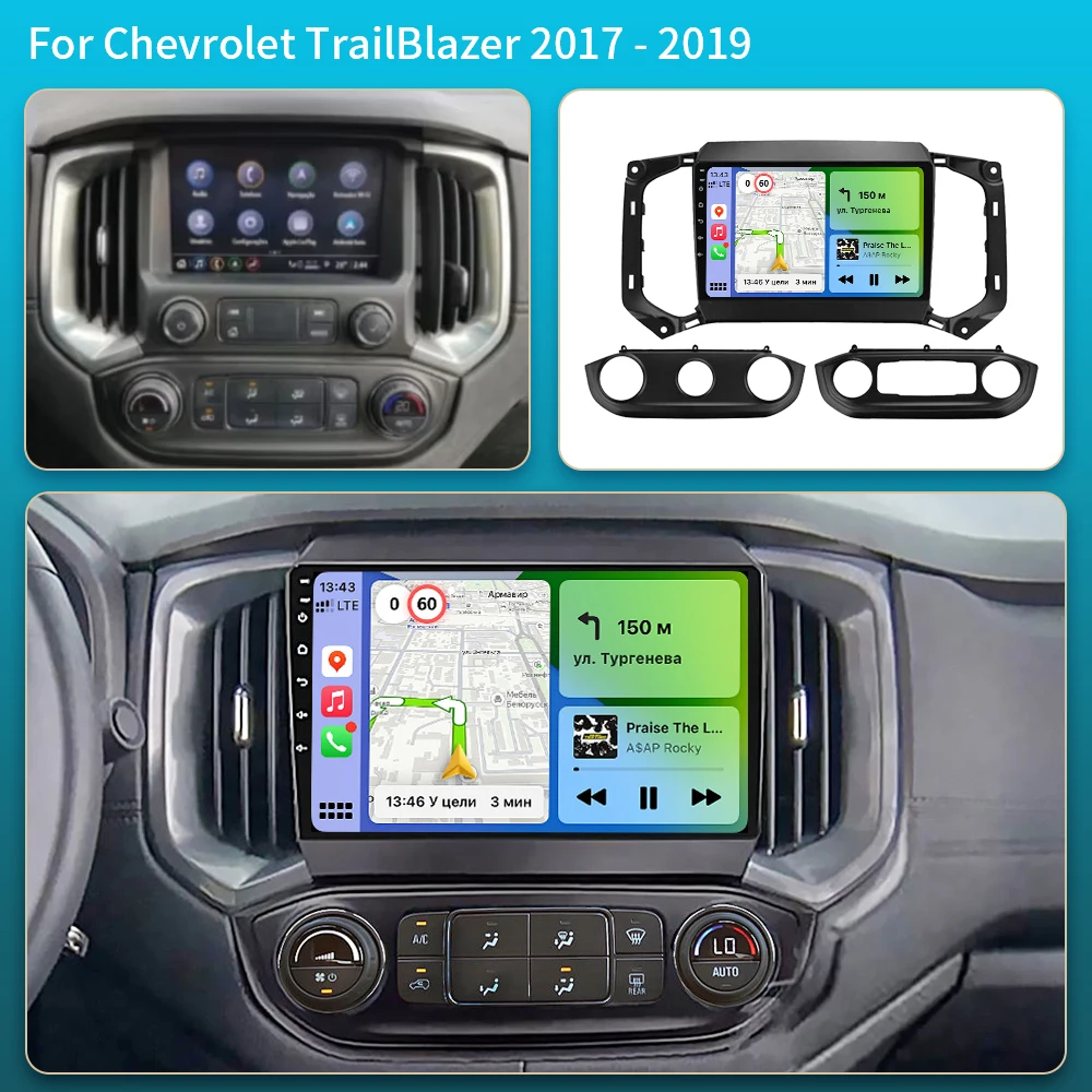 Android For Chevrolet TrailBlazer 2017 - 2019 S10 Colorado For Isuzu CPU HDR QLED D-MAX Dmax MU-X Mux Car Auto Radio 5G Dash Cam