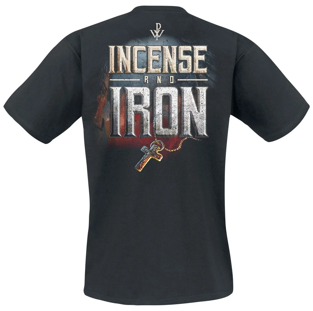 Powerwolf Incense and Iron Unisex-Baumwoll-T-Shirt, Dark Werewolf Blacksmith Print, Heavy Metal Rock Band Merch Casual Tee – Detail 3