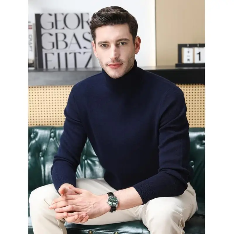 

Мужской вязаный свитер Thiened Coolmax Fiber Collar Nine Sve Длина Ciwalk Подходит для трикотажа New Sle Зимний сезон