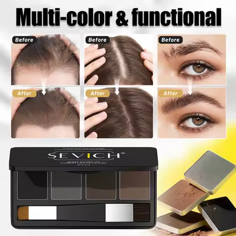 SEVICH Hairline Powder Color Sample Kit Root Touch Up Hair Color for Gray Coverage Bald Spot Concealing Hairline Shadow Powder