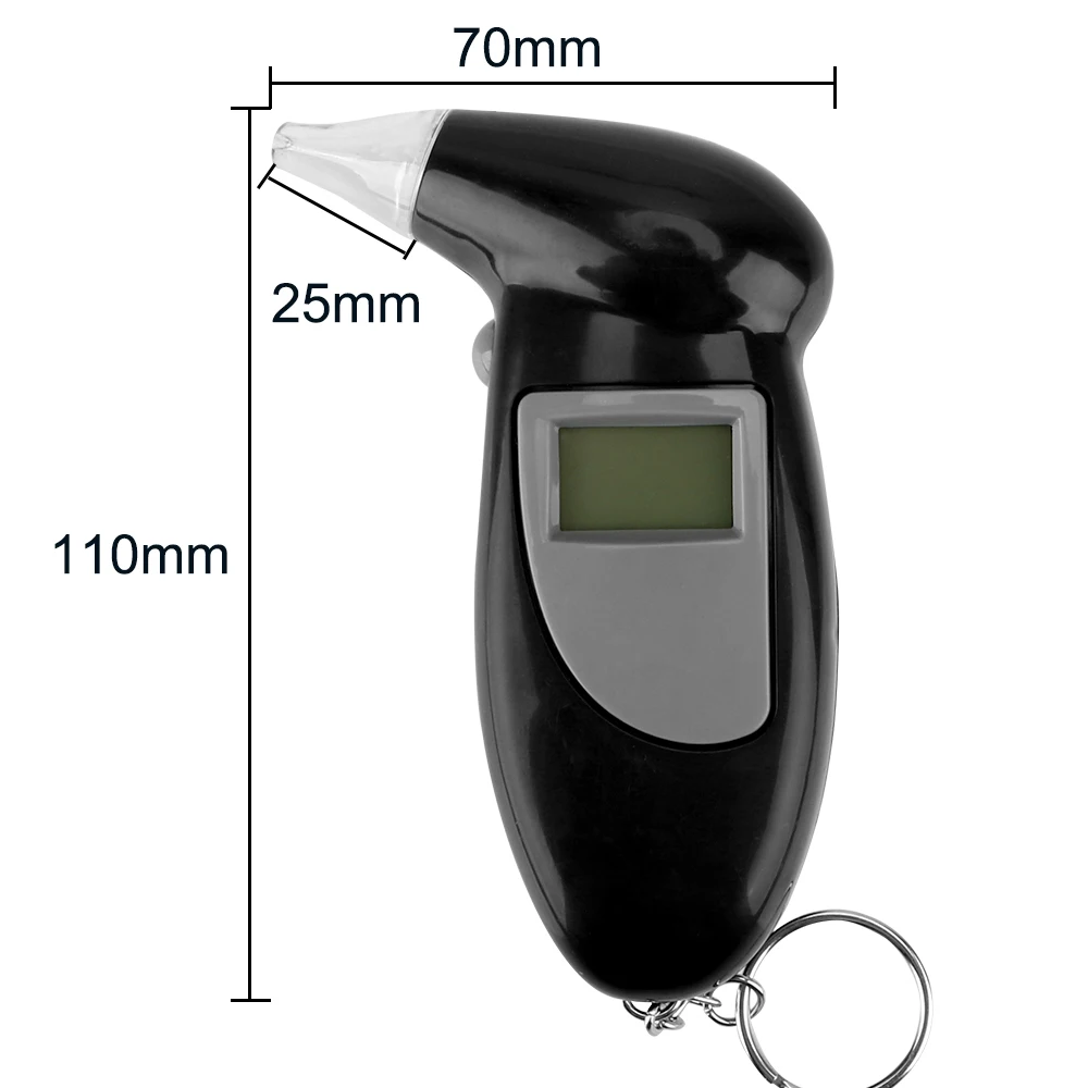 LCD Screen Alcohol Tester Digital Alcohol Detector Alcohol Breath Tester Breathalyzer Police Alcotest Backlight Display Handheld