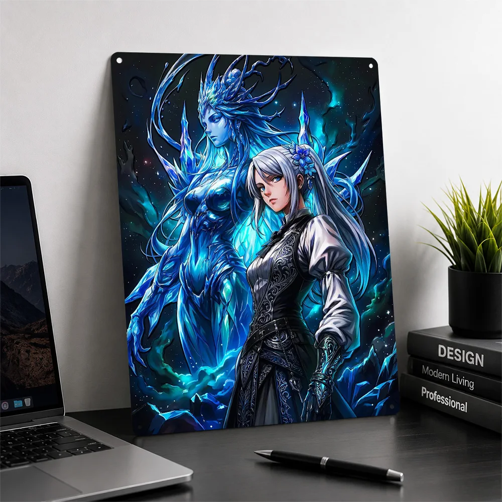 Final Fantasy XVI Jill Shiva Metal Poster Perfect Gift for Fans Lovers Customized Wall Art Metal Sign for Home Decor Items Room
