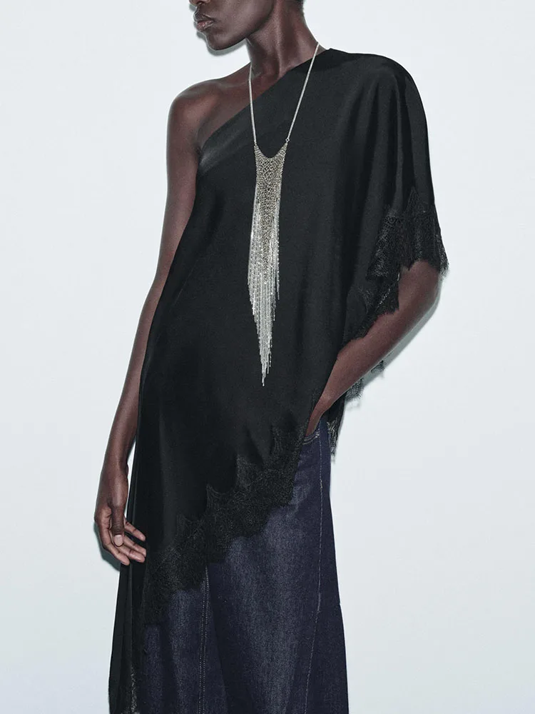 เสื้อลูกไม้เซ็กซี่แบบไม่สมมาตรแฟชั่นใหม่สำหรับผู้หญิง ฤดูหนาว 2025 เสื้อผ้าอเนกประสงค์สไตล์หวาน ชุดการแสดงแนวชาติพันธุ์ 964800 800