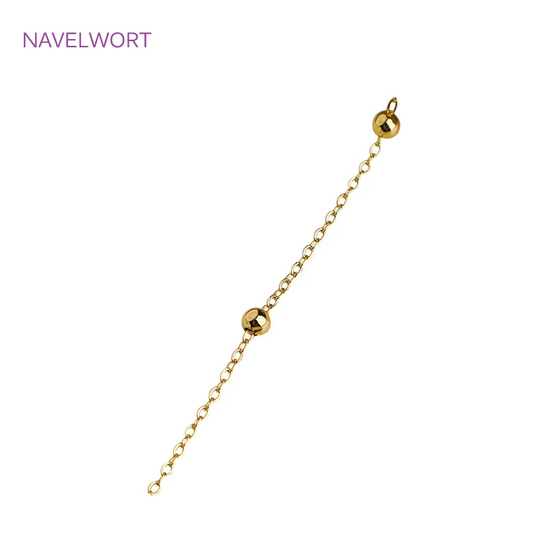 2 Sizes14K Gold Plated Beaded Cable Link Clip Gold Beads Ball Chain Supplies For Necklace Bracelet Making Accessories Wholesale