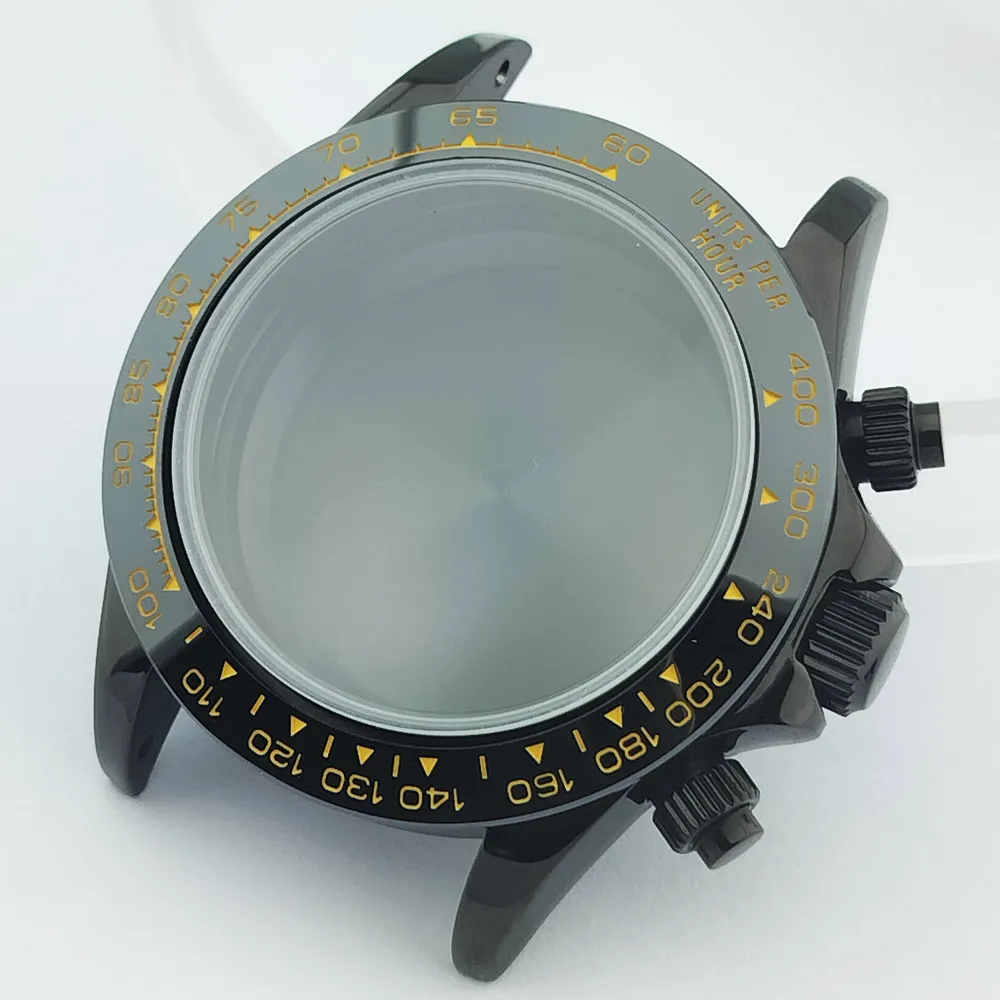 39-mm-Uhrenarmband aus Metall für Herren, passend für das VK63-Uhrwerk, mit Saphirglas, in den Farben Silber, Roségold und Schwarz, Uhrenzubehörteile. – Detail 31