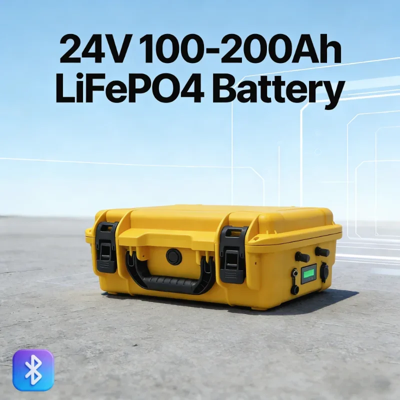 

24V 100-200Ah LiFePO4 Battery with Charger | 4000+ Cycles Durability, End the Annual Lead-Acid Replacement Cycle.