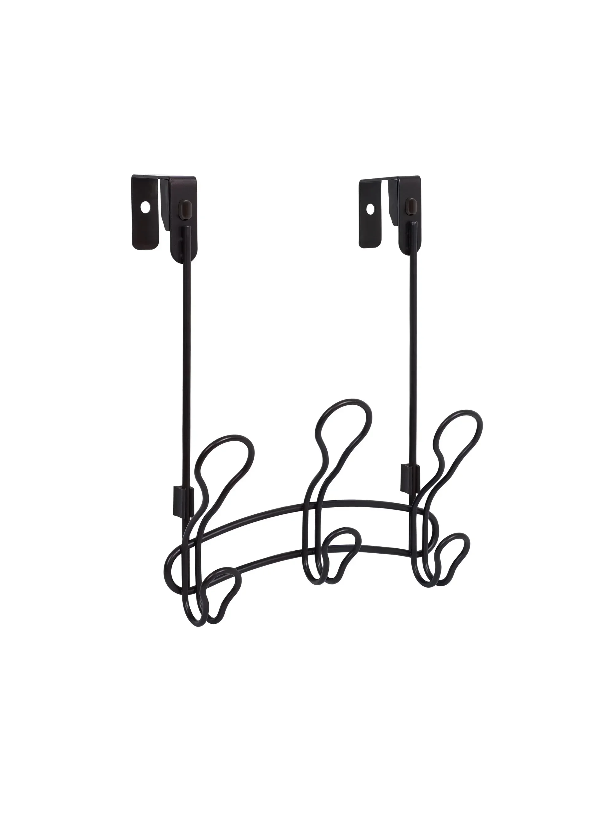 رف معدني ذو 3 خطافات فوق الباب من SnugFit - لمسة نهائية برونزية مفروكة بالزيت، للمناشف والأردية والملابس