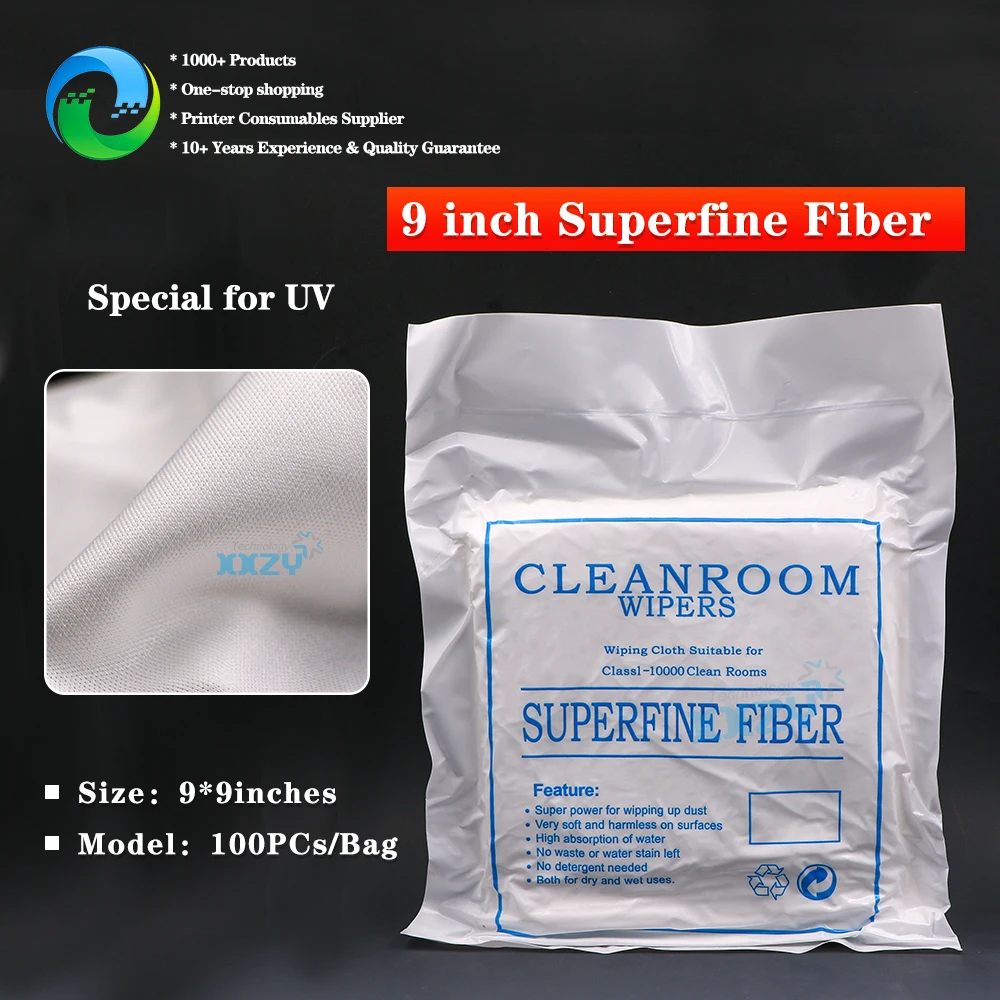 Superfine Fiber Cleanroom Wipers 9*9inch Non Dust Cloth 6x6inch Dust-free Cloth for UV Machine Printhead
