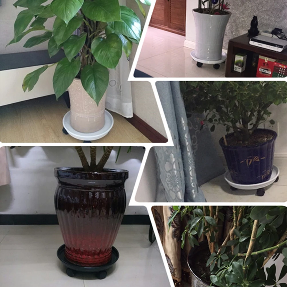 

Heavy Duty Mobile Plant Tray Reusable Plastic Flowerpot Stand Wheels Garden Mover Water Catcher Indoor Outdoor Rolling Planter