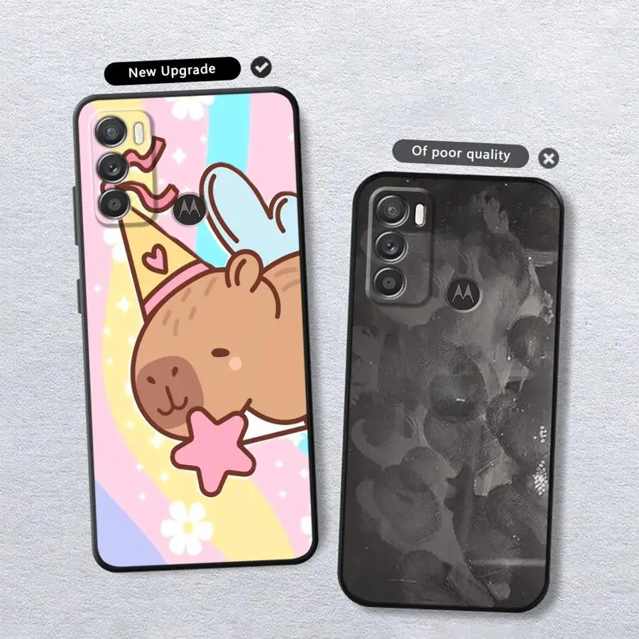 Phone Cover Case for Motorola Moto G50 G53 G30 G71 G60s G51 G73 G32 Edge 20 Pro 30 Lite G52 G22 Edge40 Colorful Capybara (3) view 4