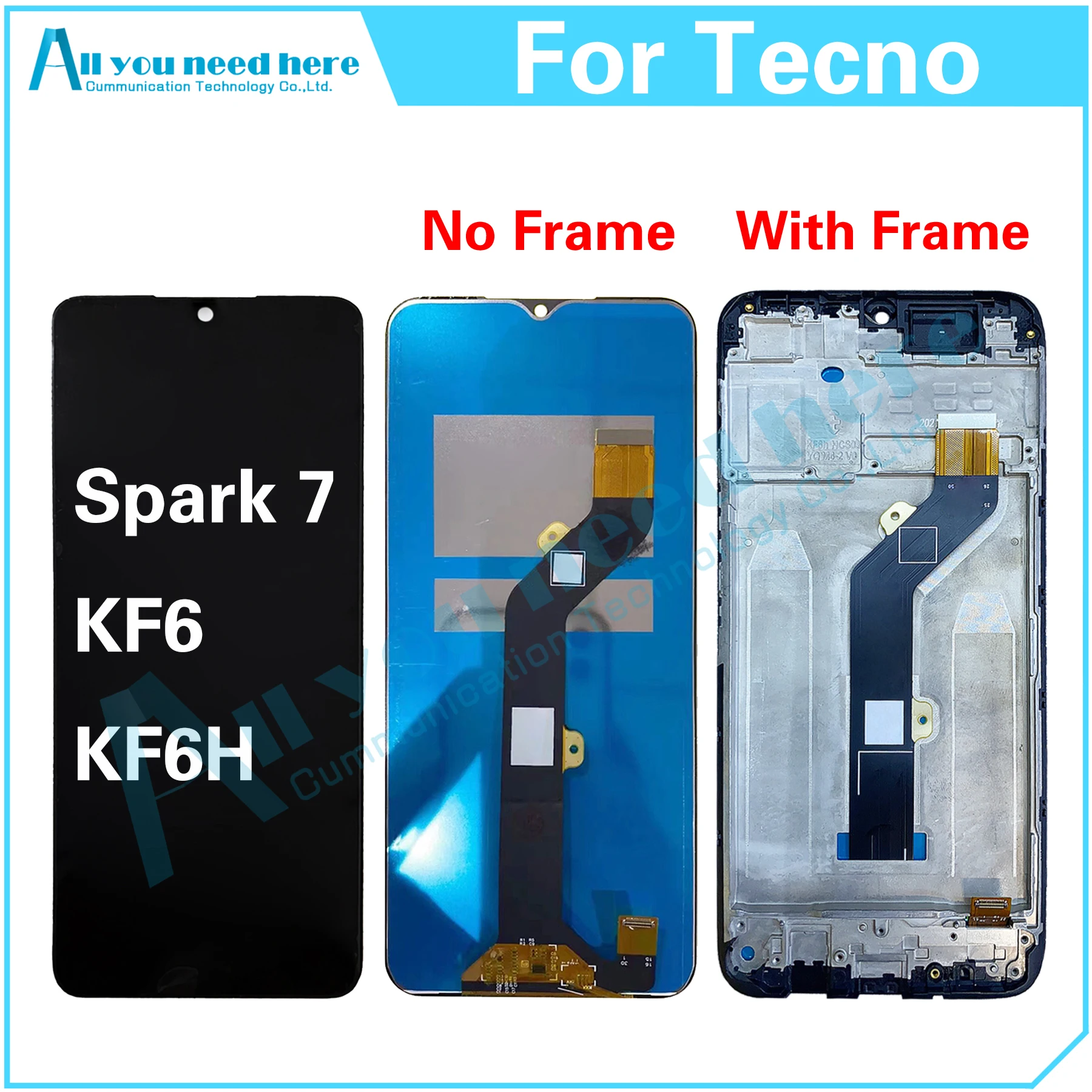 

100% Test For Tecno Spark 7 KF6 KF6H KF6j KF6i KF6m KF6n KF6k Spark7 LCD Display Touch Screen Digitizer Assembly Replacement