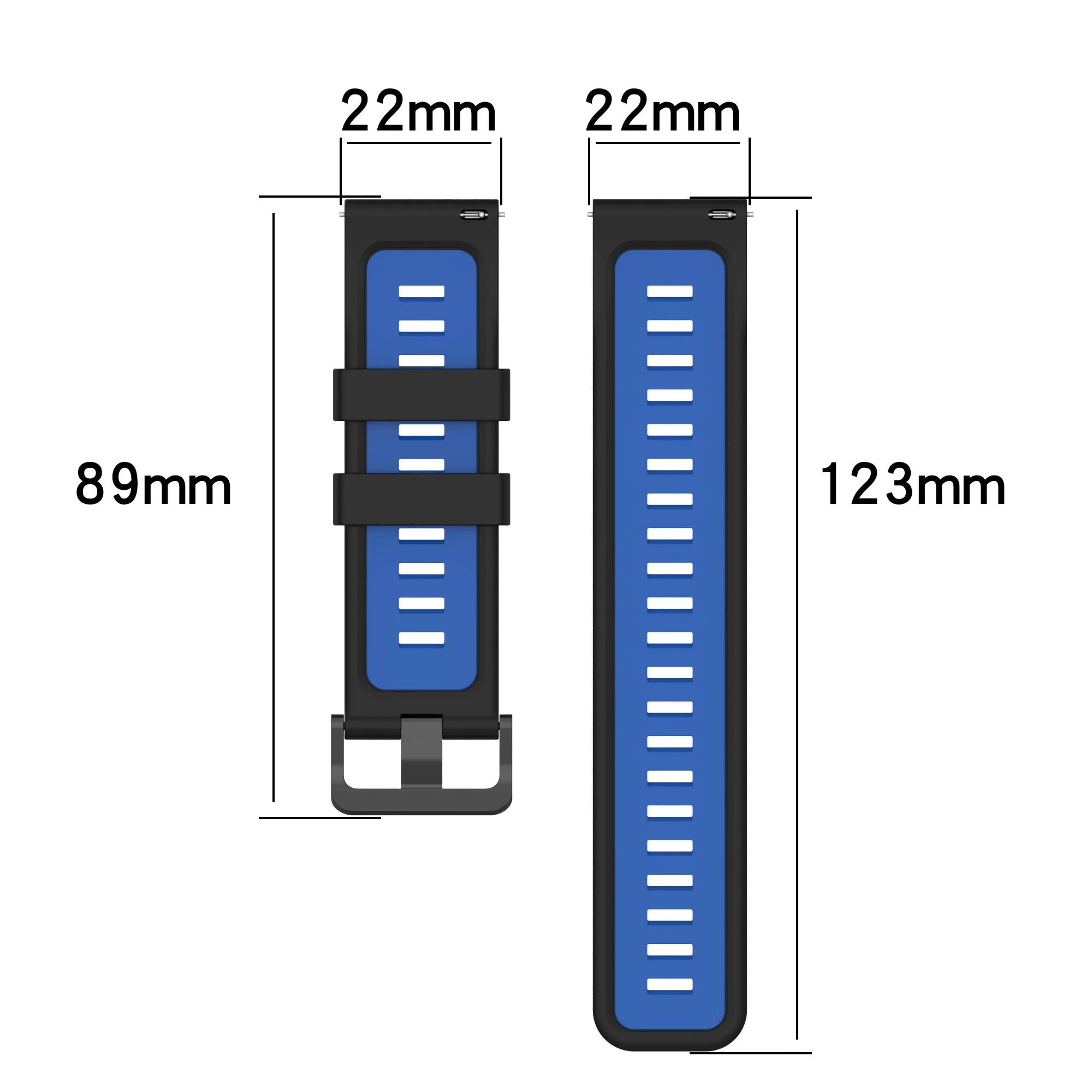 Силиконовый ремешок 22 мм для Huawei Watch GT5 pro 46MM/GT4 46MM/3 Pro/Gt3 46 мм, браслет, двухцветный ремешок для часов GT5 pro 46MM