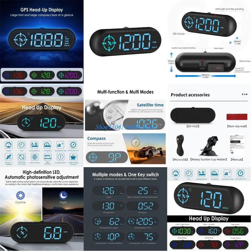 

y1gd GPS HUD Head-Up Display Universal Alarm Reminder Meter Speedometer Car Electronics GPS Car Level High-Definition