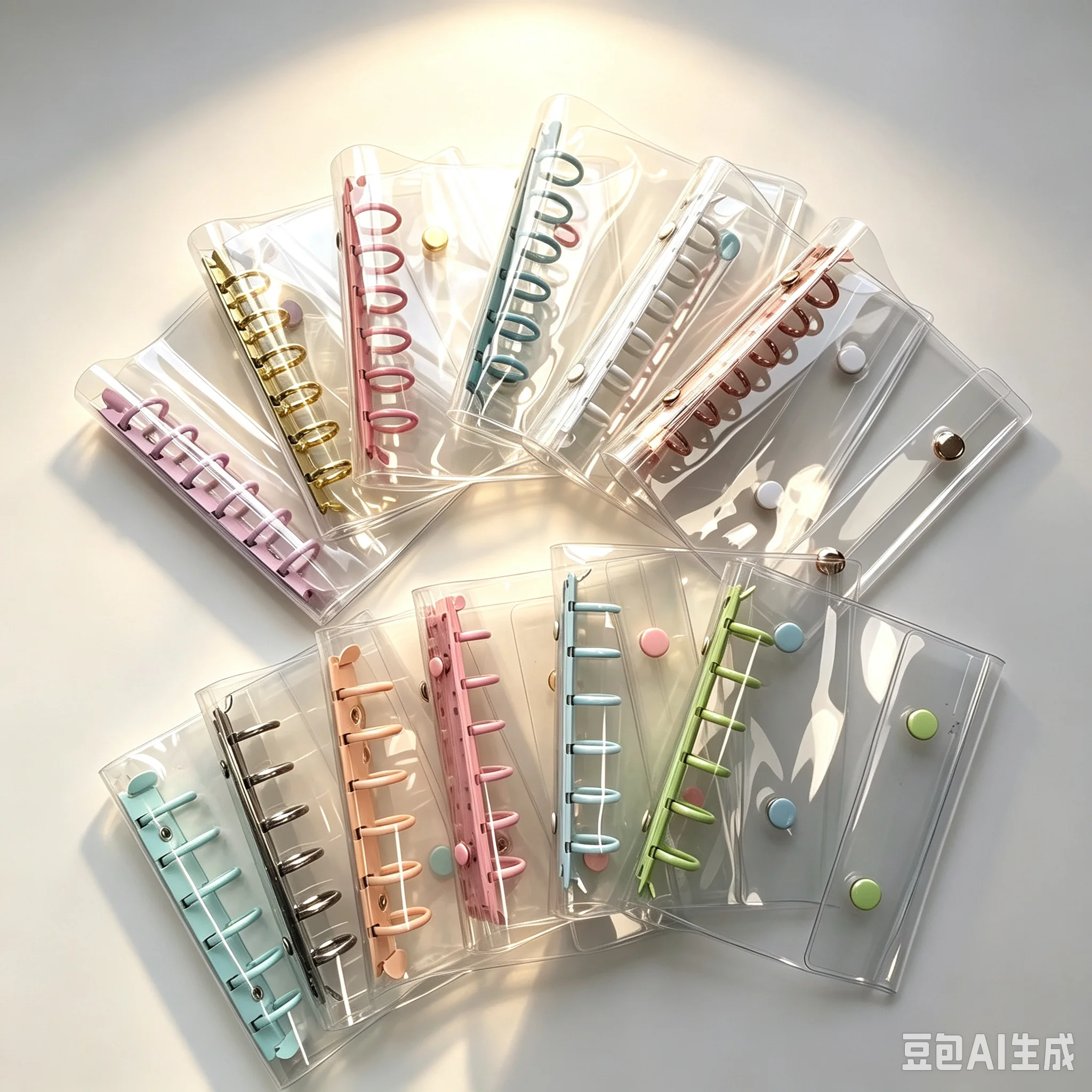 A7 Widening Double Button Transparent PVC Soft Cover Binder Cover Journal Sketchbook Accessories Diary Office Supplies