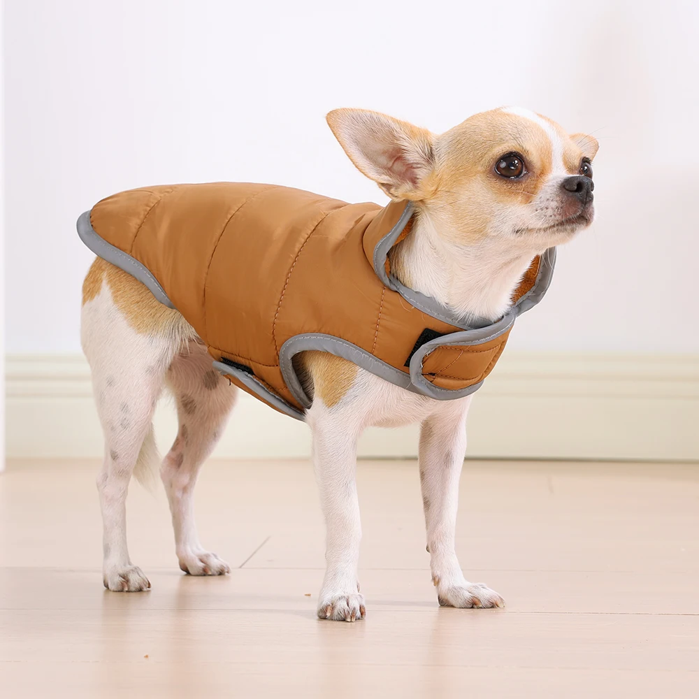 Wintermantel für Haustiere, wendbar, winddicht, Hundejacke für kleine und mittelgroße Hunde und Katzen, reflektierende Sicherheitskleidung für Welpen und Chihuahuas für den Außenbereich. – Detail 13