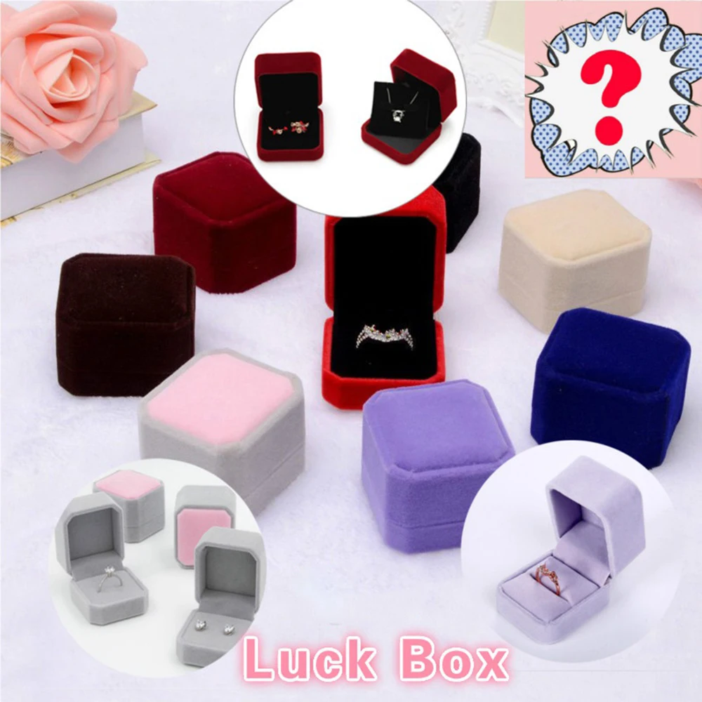 Portable Travel Gift Packaging Box Square Ring Holder Velvet Box Storage Organizer Earring Display Case Jewelry Box Ring Box