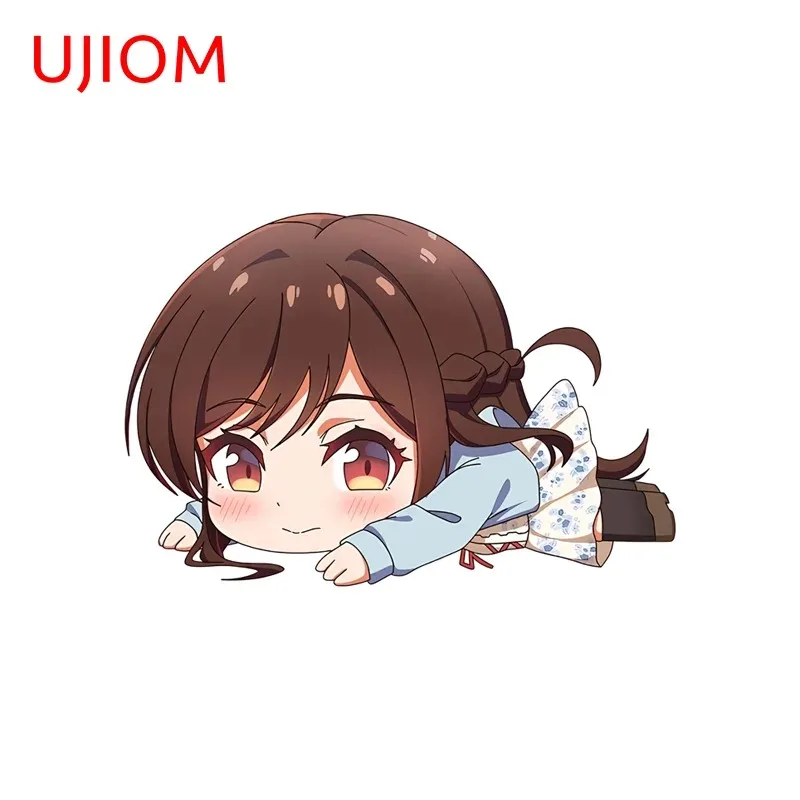 UJIOM Chizuru Mizuhara Cute Anime Figure Wall Sticker Prone Posture Eye Catching Sunscreen Edgy Decal Vinyl Car Decoration