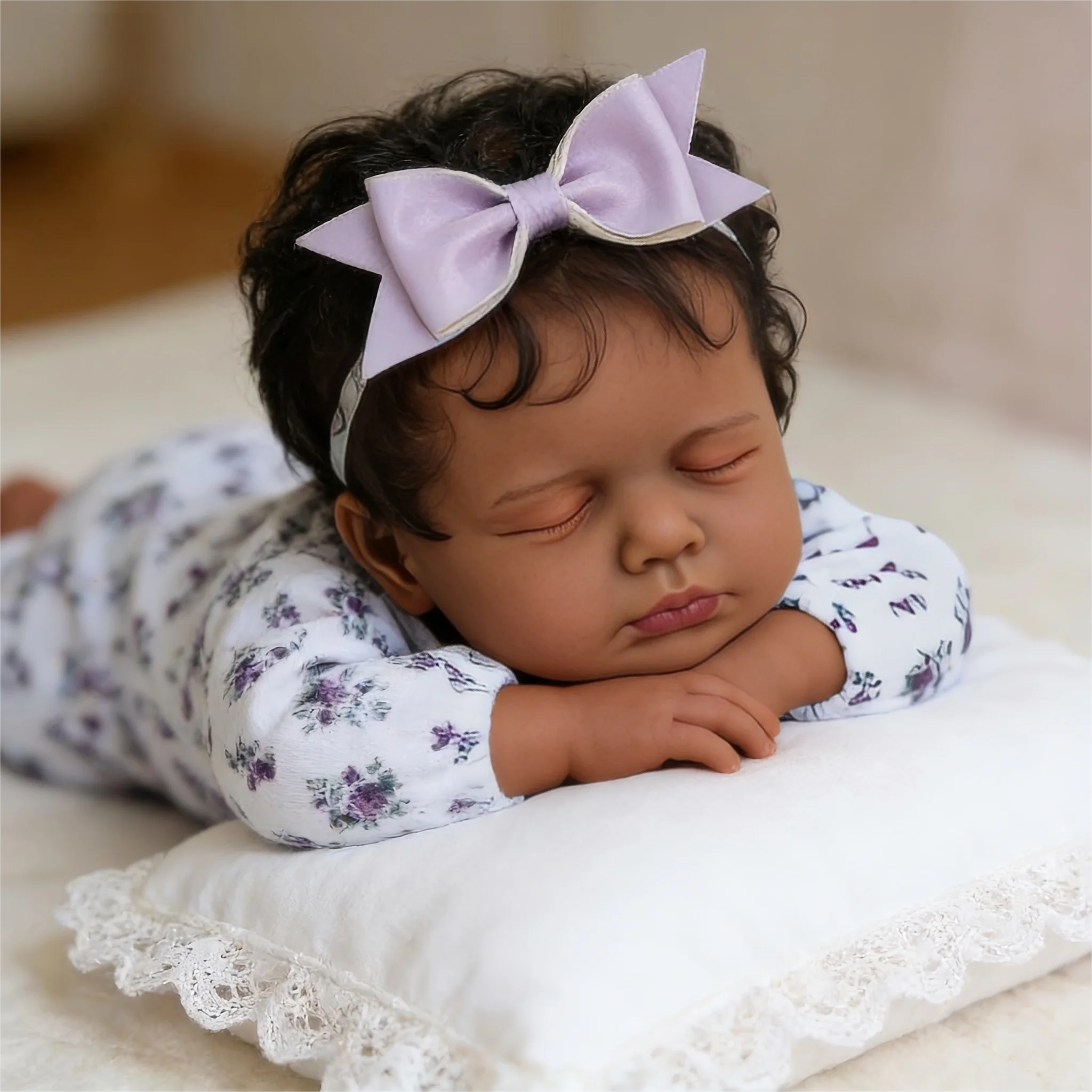 Poupées Reborn de 18 pouces - Nouveau-né réaliste, corps lesté et doux, adorable poupée réaliste poseable - Cadeau pour les enfants de 3 ans et plus