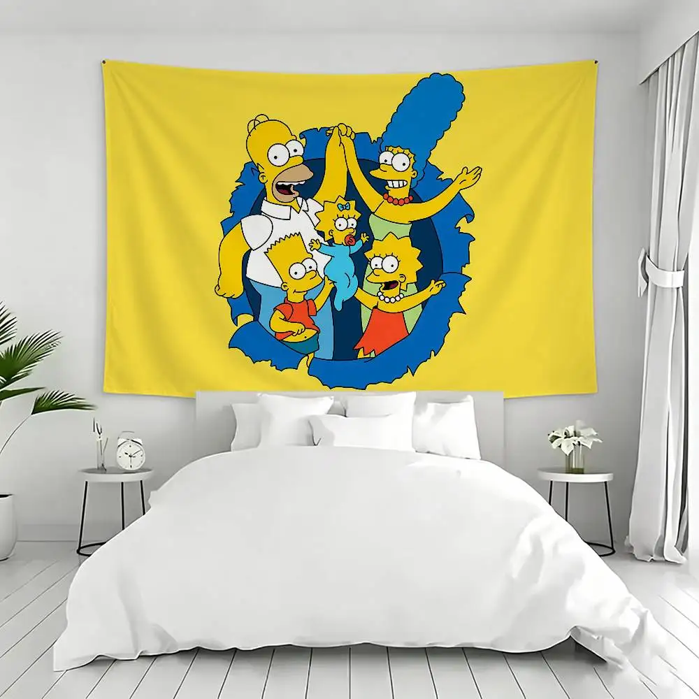 Cartoon S-Simpson-N Flag Outdoor Decorations for Bedrooms Home Decor Items Banners Tapestry