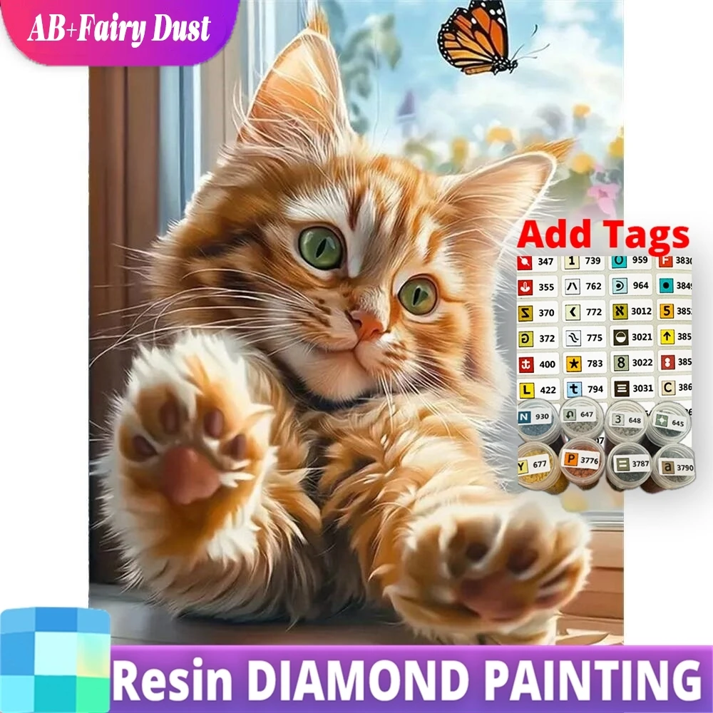 

Смола AB сказочная пыль алмазная живопись кошка животное Новое поступление DIY мозаика акриловые принадлежности для рукоделия вышивка рукоделие