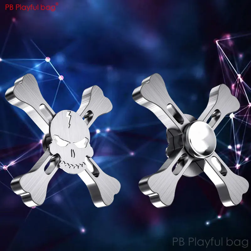 Skull Metal Spinner Stainless Steel R188s Bearing Fingertip Gyro Adult Finger gyro Relief stress Kids toy TS10