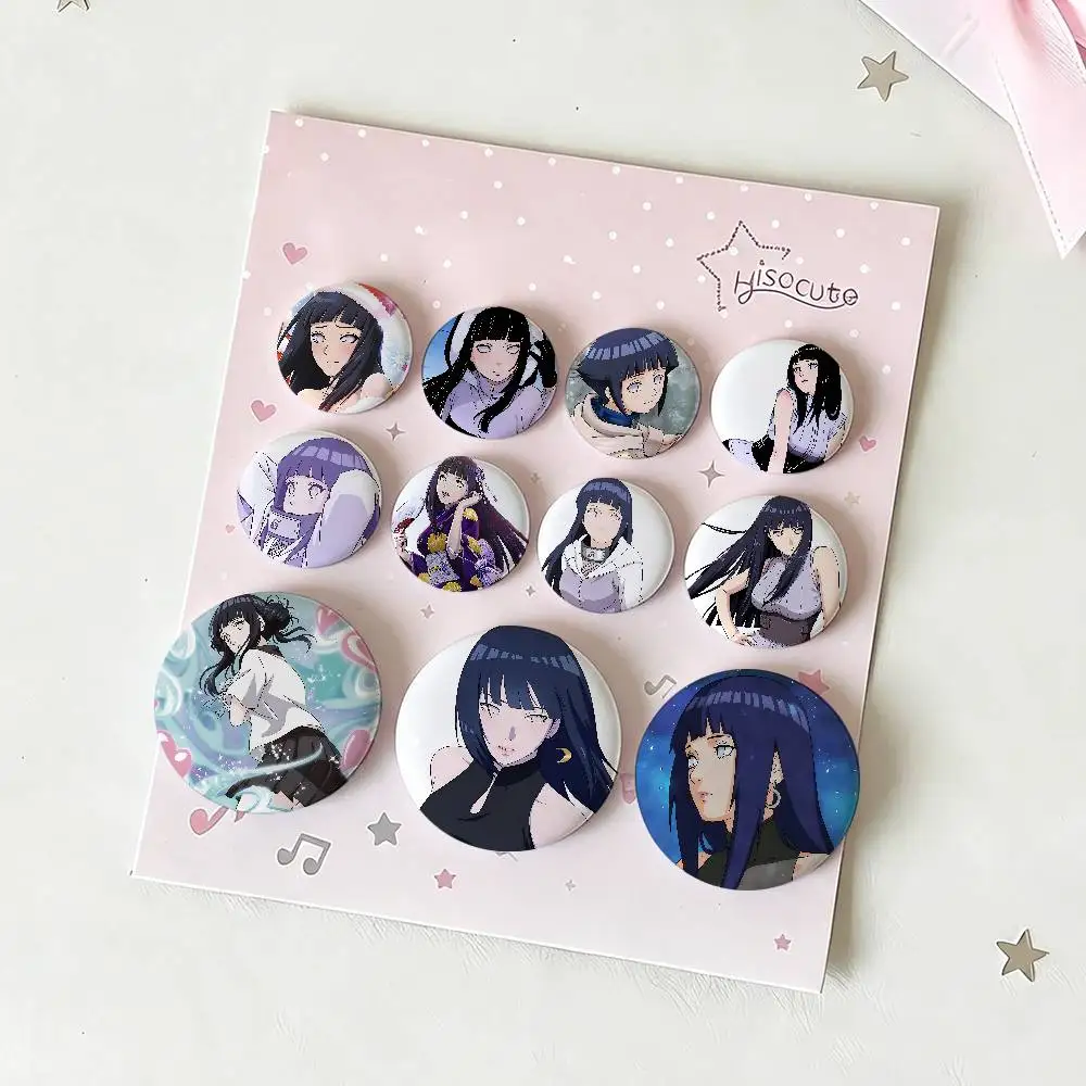 Hyuuga Hinatas Badges Tinplate Soft Button Pin Brooch Metal Badge Custom Jewelry Accessories Hat Bag Lapel