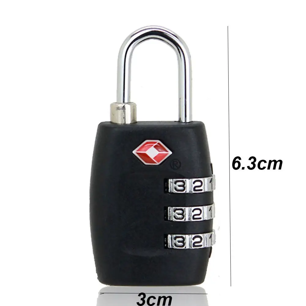 High Security TSA Approved Luggage Lock 3 Position Resettable Combination Password Code Lock Travel Suitcase Hardware Padlock