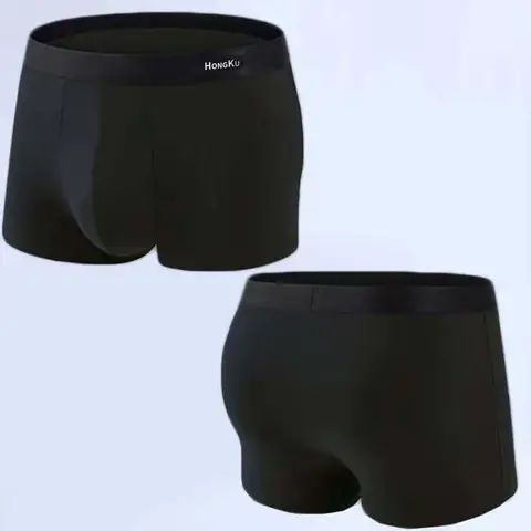 4/6/10 st Herrunderkläder Trosor Herr Boxershorts Mjuka Svarta Boxershorts Mjölksiden Stora Storlekar Herrtrosor 3D-Pocket Shorts 6 best sales Boxer STV - №4