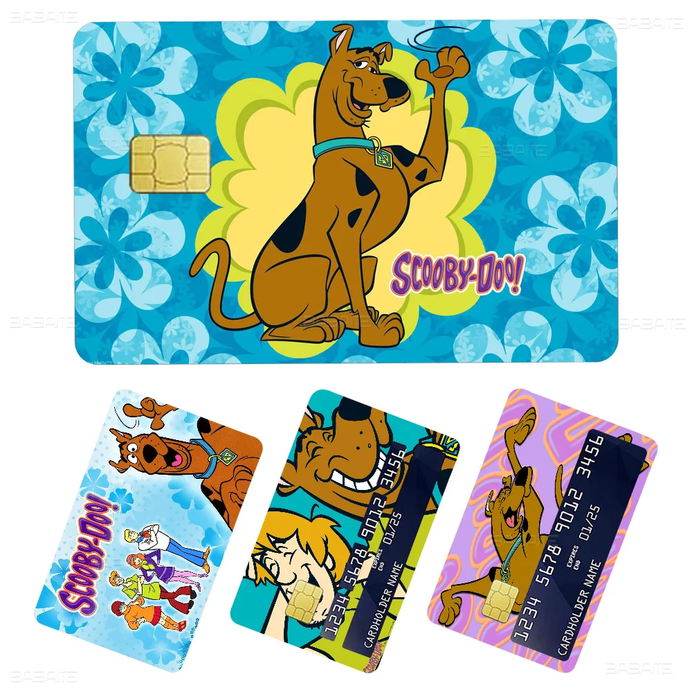 S-Scooby Cartoon Doo Fashion Matte Gold Silver Black Matte Film Skin Sticker Tape For Bank Credit Debit Card