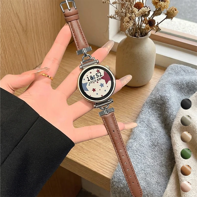 

Металлический ремешок 18 мм, 20 мм, 22 мм, кожаная петля для Samsung Galaxy Watch 7 FE 5 Pro 4 6, классический спортивный браслет 44 мм 40 мм, ремешок correa