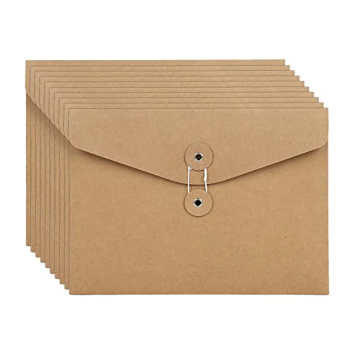 N21R 10Pcs Kraft String Envelope File Folders A5 Letter Size Document Organizer for Office School Brown