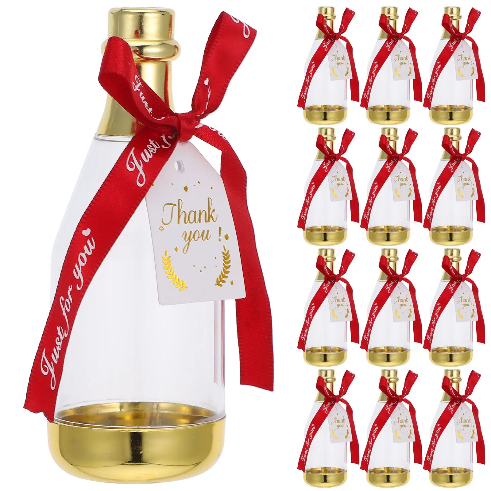 

12 Pcs Candy Boxes Drinks Bottles Plastic Containers Wedding Party Favors Birthday Treat Jars Mini Bottles Bridal Shower Gifts