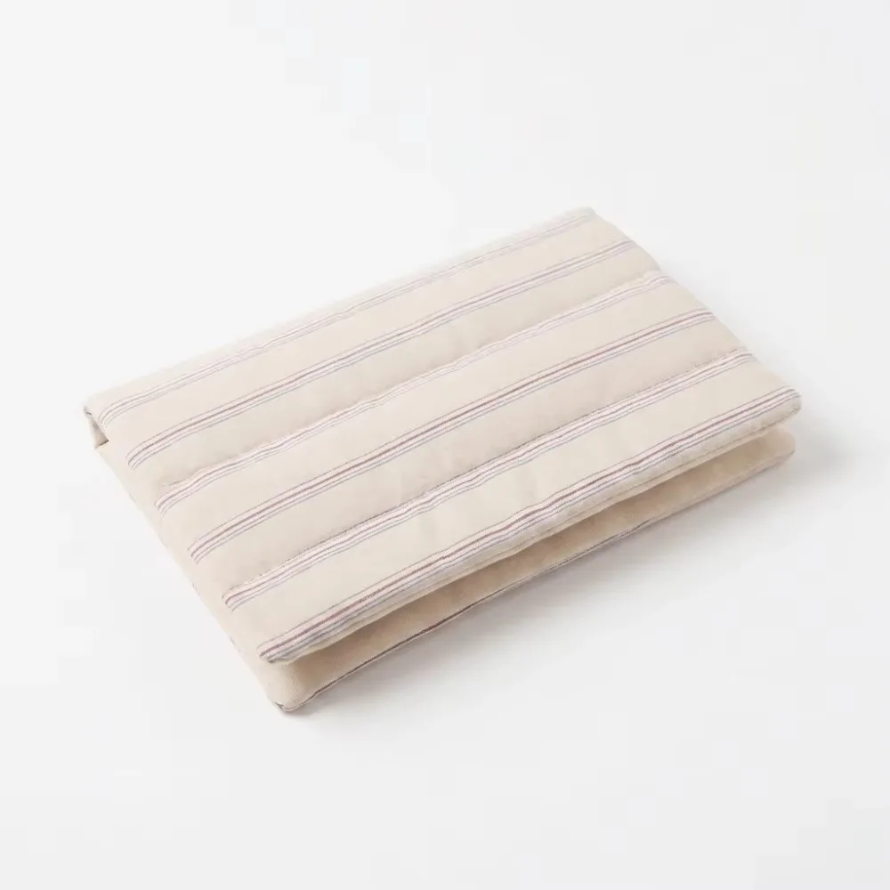 Quilted Fabric Book Cover Polka Dot Pattern Dopamine Book Sleeve Washable Stripe Floral Design Book Protector for Sketchbooks