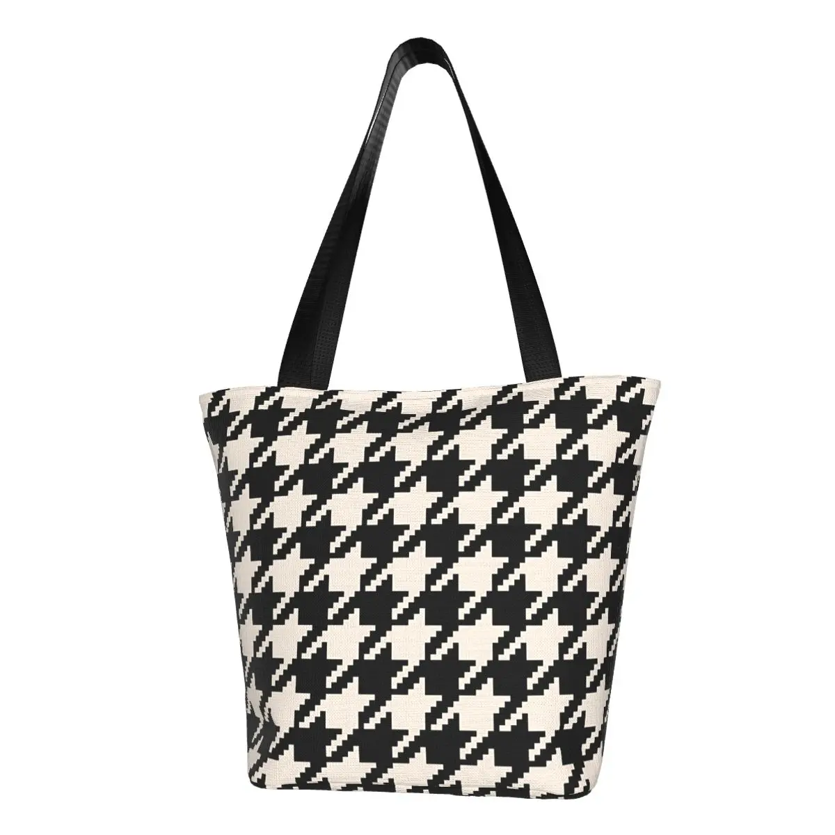 

Luxury Fashion Houndstooth Fashionable Shoulder Bag Multifunctional Shopping Bag Reusable Tote Bag