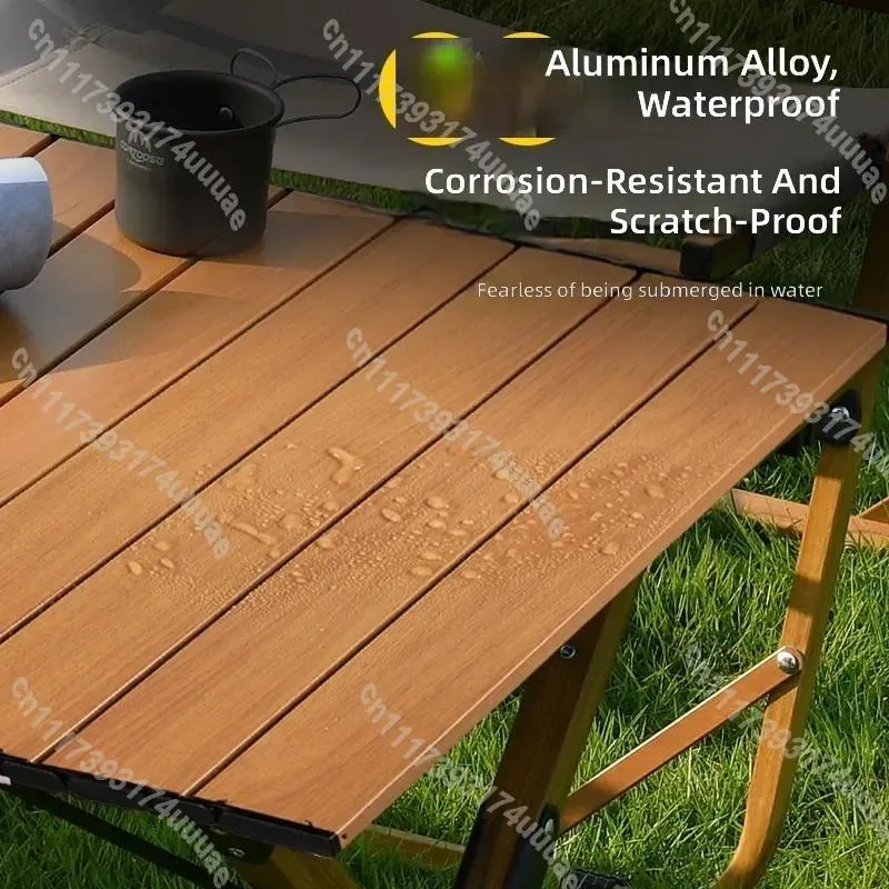 Portable Folding Camping Table and Chair Set Lightweight Aluminum Alloy Picnic Table Outdoor Travel Gear Durable Egg Roll