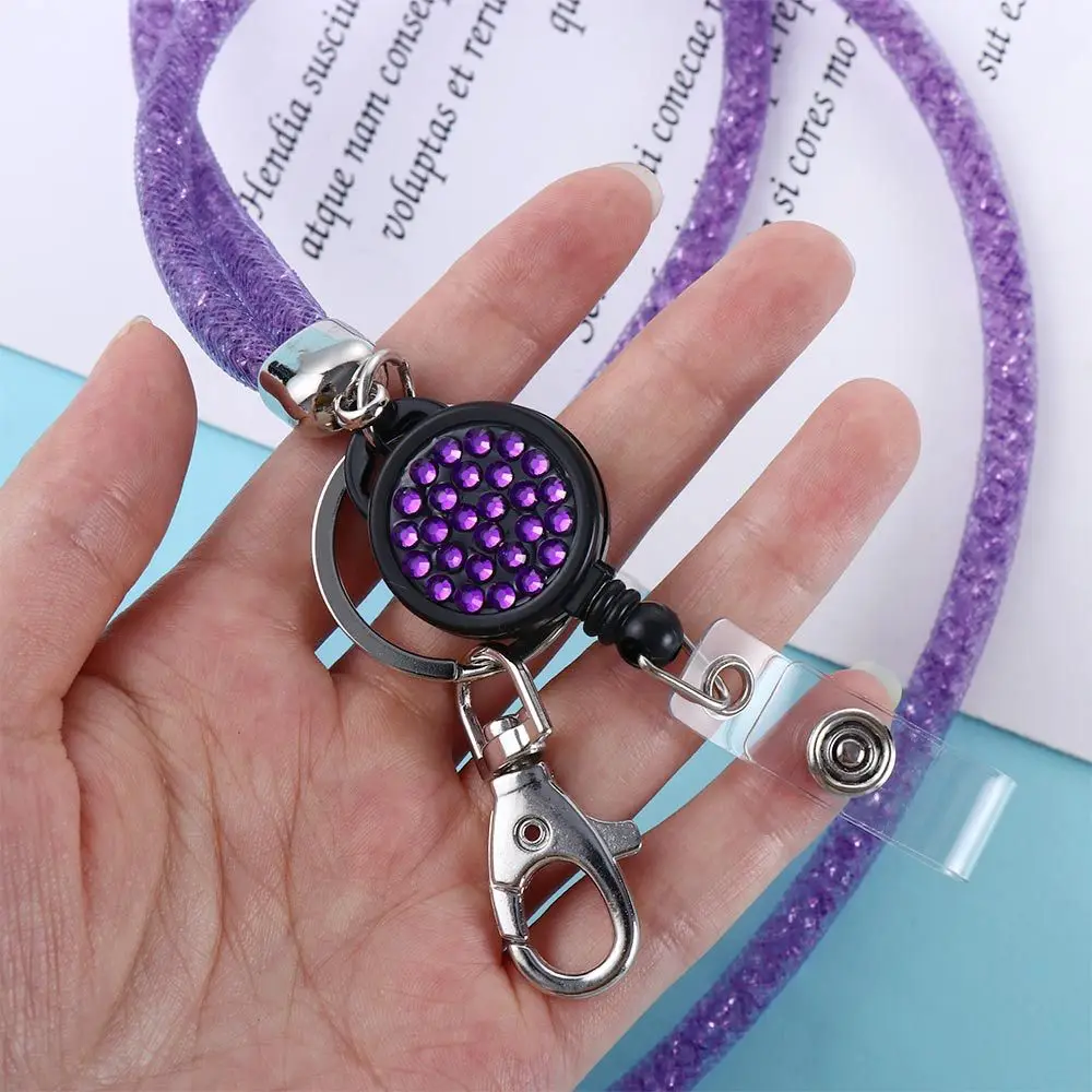 Clip ID Card Name Tag Holder Badge Holder Clip Key Chain Name Card Holder Hanging Rope Lanyard Necklace Strap ID Badge Holder