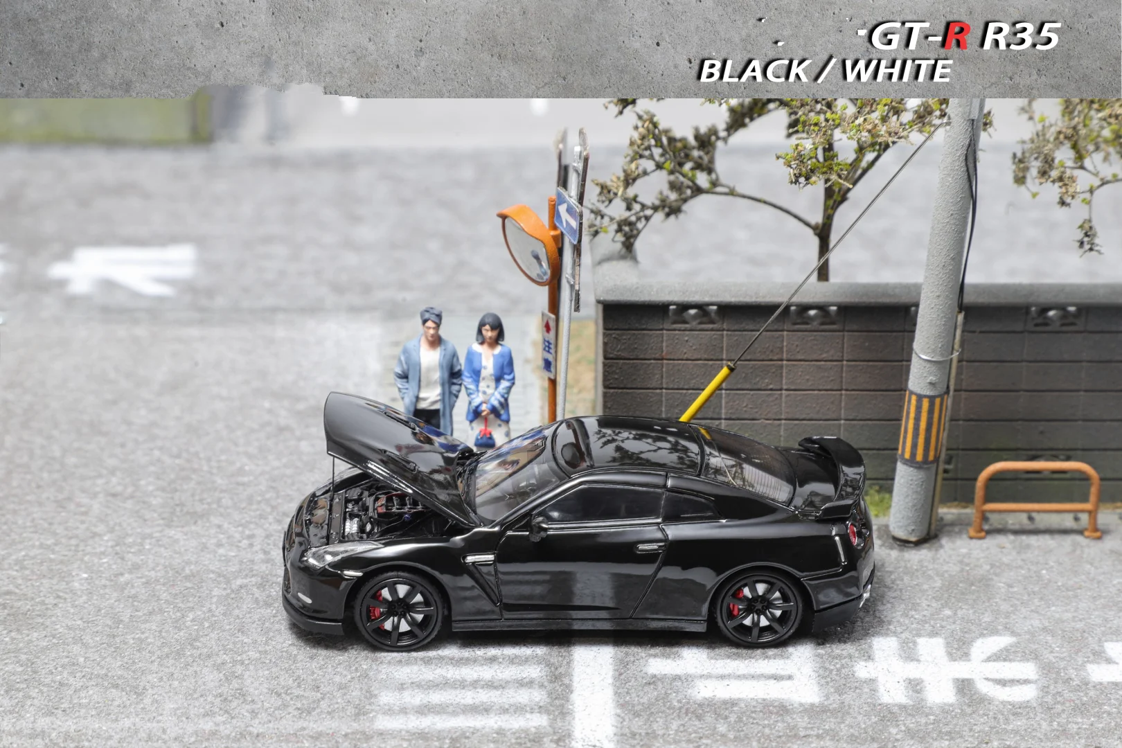 TEMPO MICRO 1:64 GTR R33/R35 Pintura Modelo de carro em liga Modelo de carro Coleção, exibição e presente