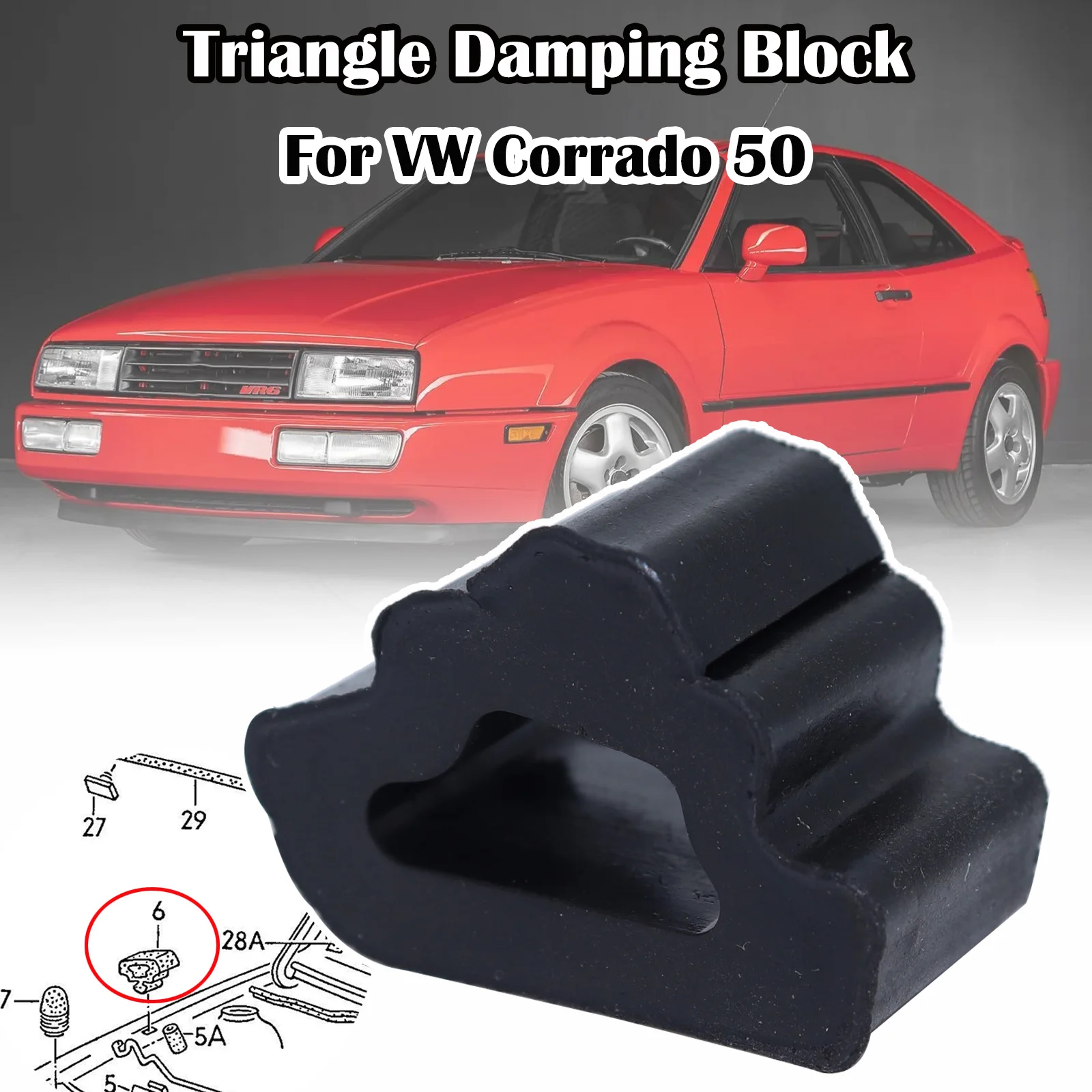 

Engine Cover Bonnet Wing Guide Rubber Hood Stop Buffer Triangle Damping Block Pad Cushion For VW Corrado 50 1989-1995Spare Parts